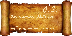Gyorgyevics Sándor névjegykártya