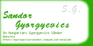 sandor gyorgyevics business card